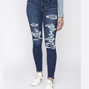 American Eagle Outfitters Ripped Dark Blue Skinny Jeans‎